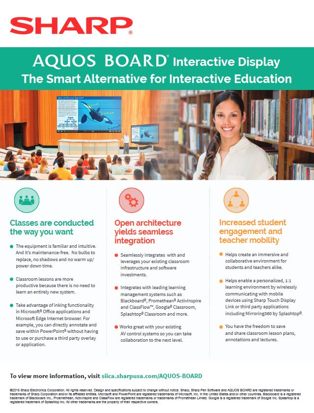 Aquos Board Education Cover, Sharp, ABM Business Systems, Sharp, Copier, Printer, MFP, Service, Supplies, HP, Xerox, CT, Connecticut