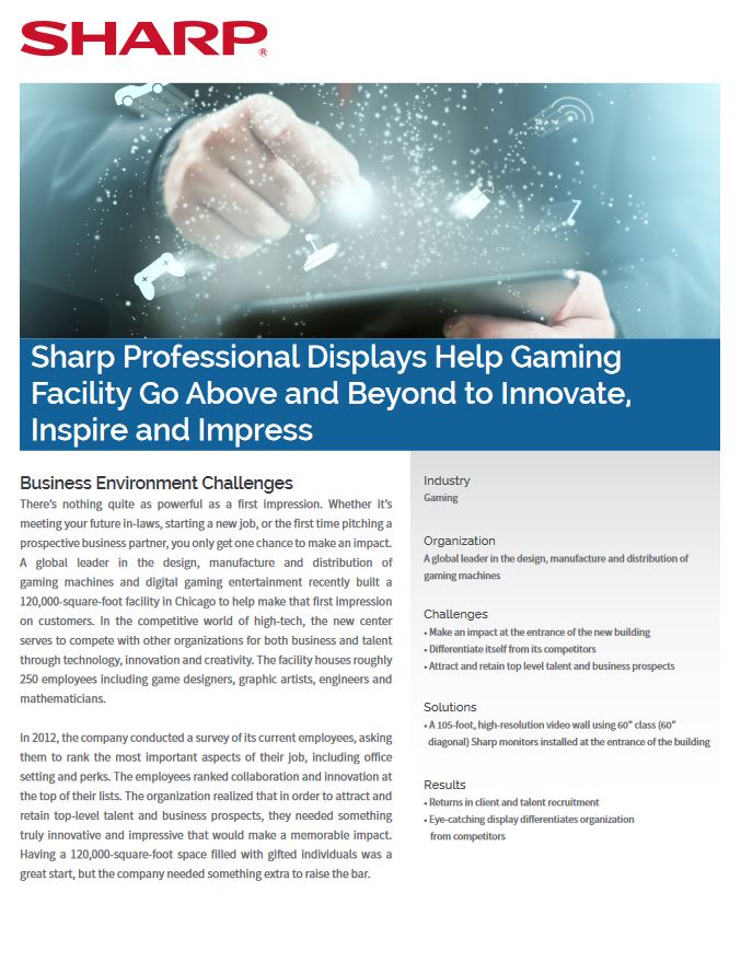 Displays Help Gaming Facility, Sharp, ABM Business Systems, Sharp, Copier, Printer, MFP, Service, Supplies, HP, Xerox, CT, Connecticut