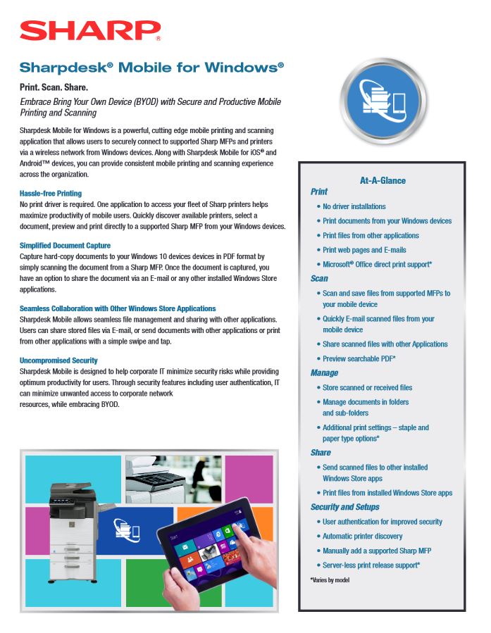 Sharpdesk Mobile For Windows, Sharp, ABM Business Systems, Sharp, Copier, Printer, MFP, Service, Supplies, HP, Xerox, CT, Connecticut
